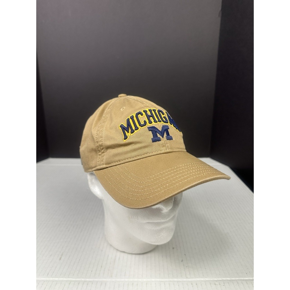 Michigan Wolverines Hat Cap Brown Embroidered Legacy Adjustable Strap Dad Mens